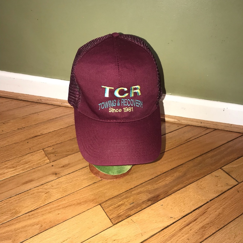 TCR Towing & Recovery Burgundy Hat Adjustable OS